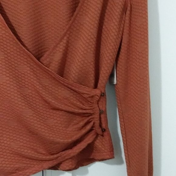 NWT Free People Penny Long Sleeve Top, Brown, Size M - Picture 6 of 9
